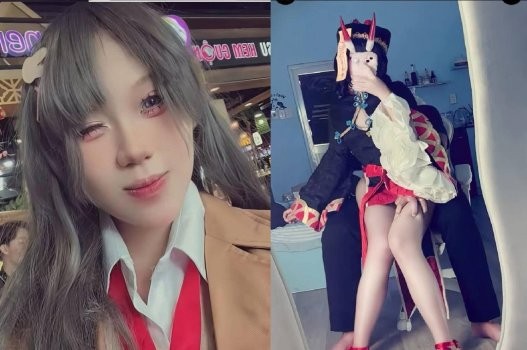 Video em gái hóa trang lộ cảnh thân mật bên ngoài bạn trai